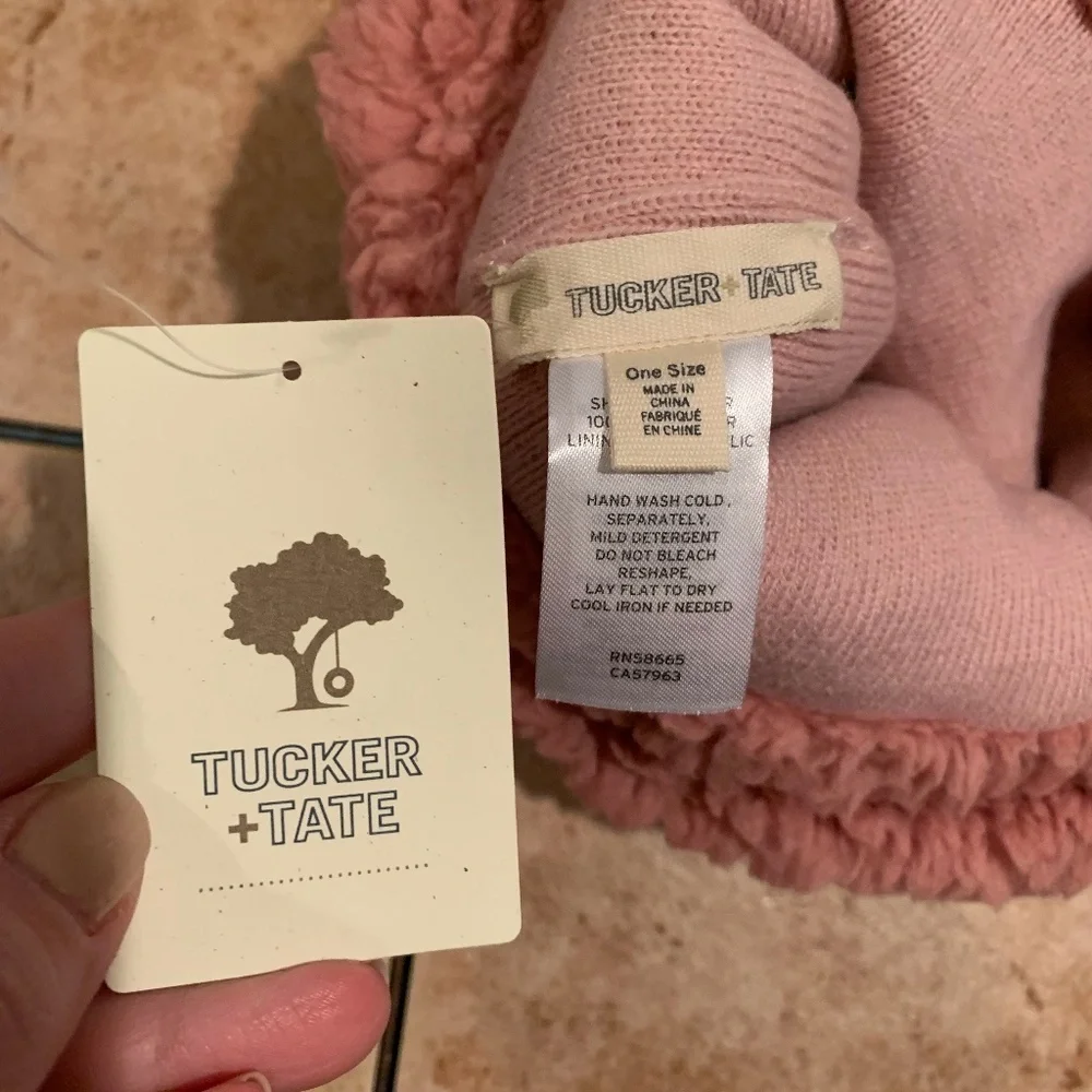 Tucker + Tate Girls Fleece Beanie in Pink One Size NWT